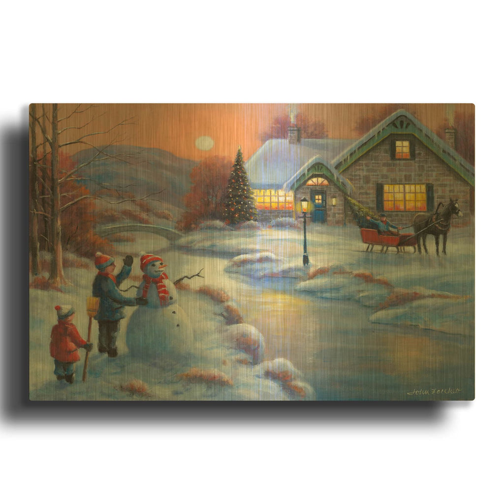 'Riverside Greetings' By John Zaccheo Gold Metal Wall Art