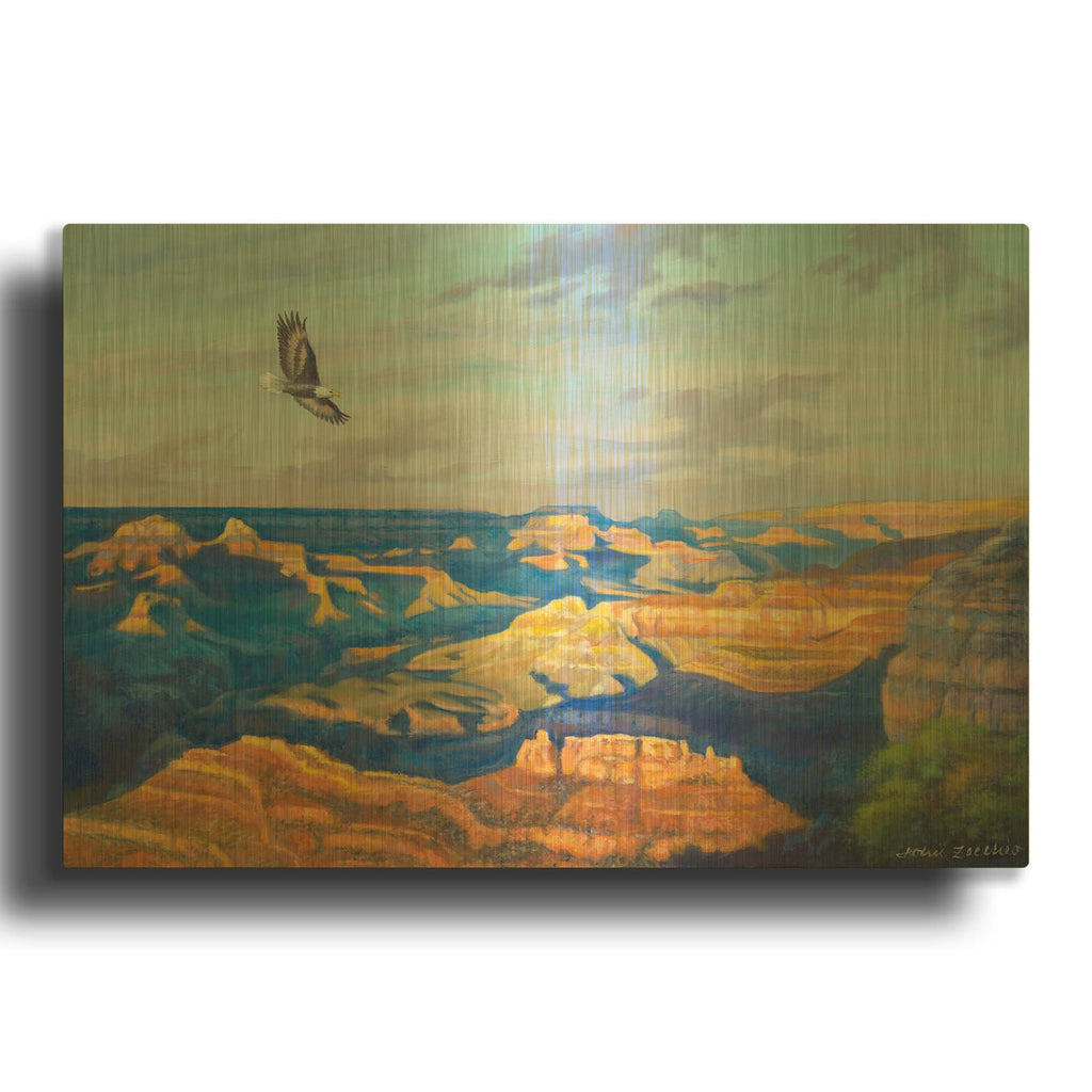 'Grand Canyon Vista' By John Zaccheo Gold Metal Wall Art