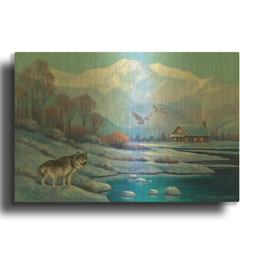 'Natures Gift to Winter' By John Zaccheo Gold Metal Wall Art