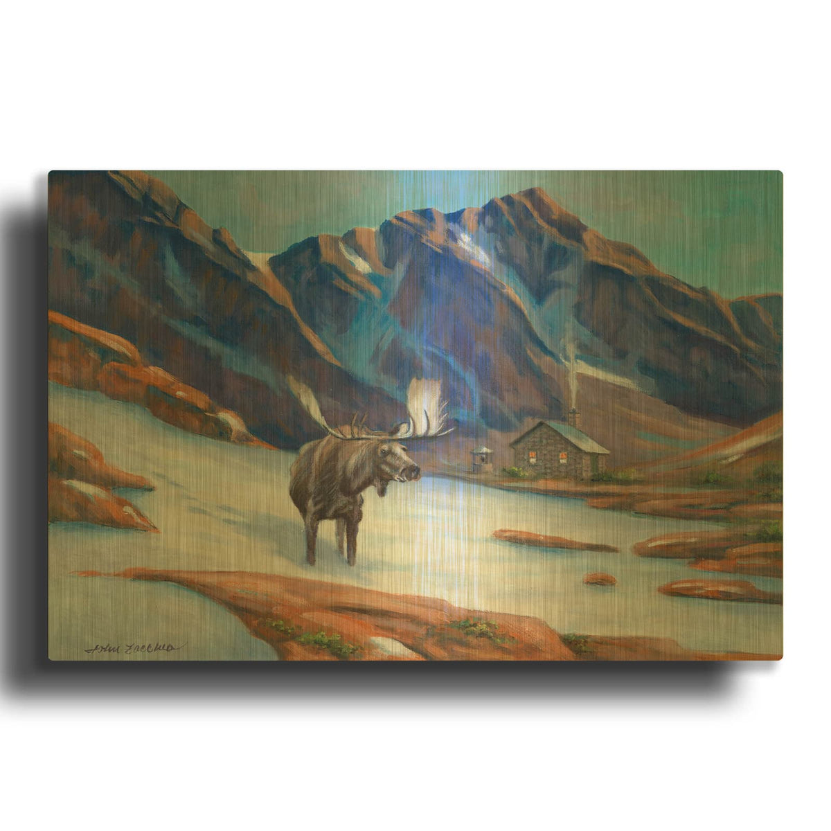 'High in the Rockies' By John Zaccheo Gold Metal Wall Art