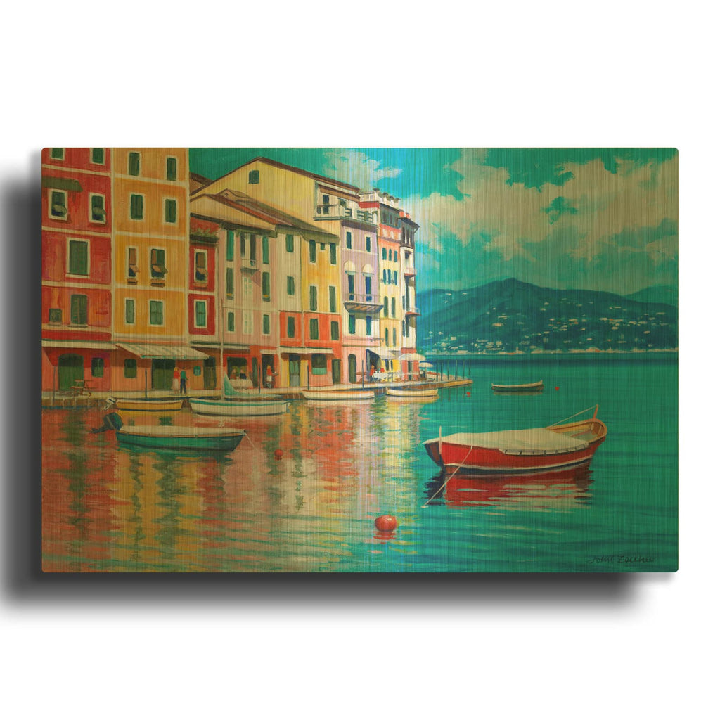 'Portofino' By John Zaccheo Gold Metal Wall Art