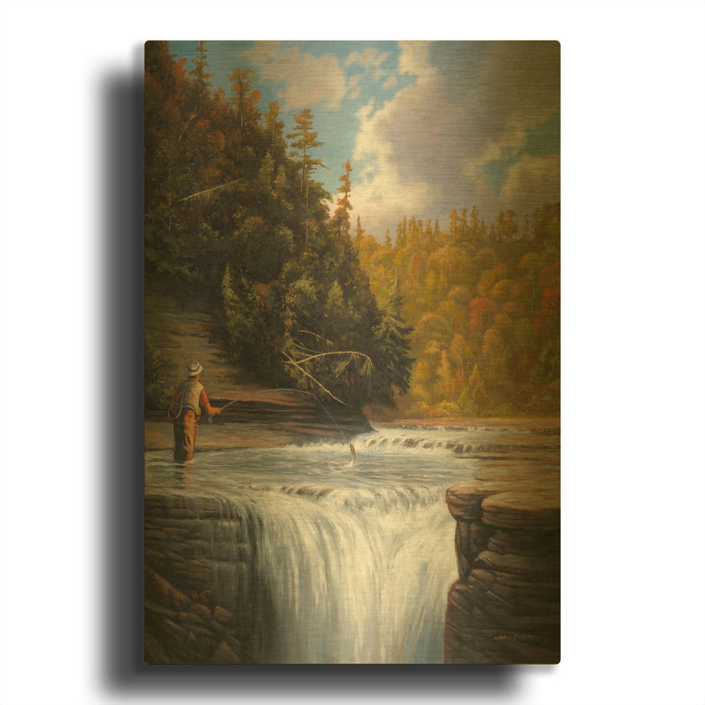'Fishing' By John Zaccheo Gold Metal Wall Art