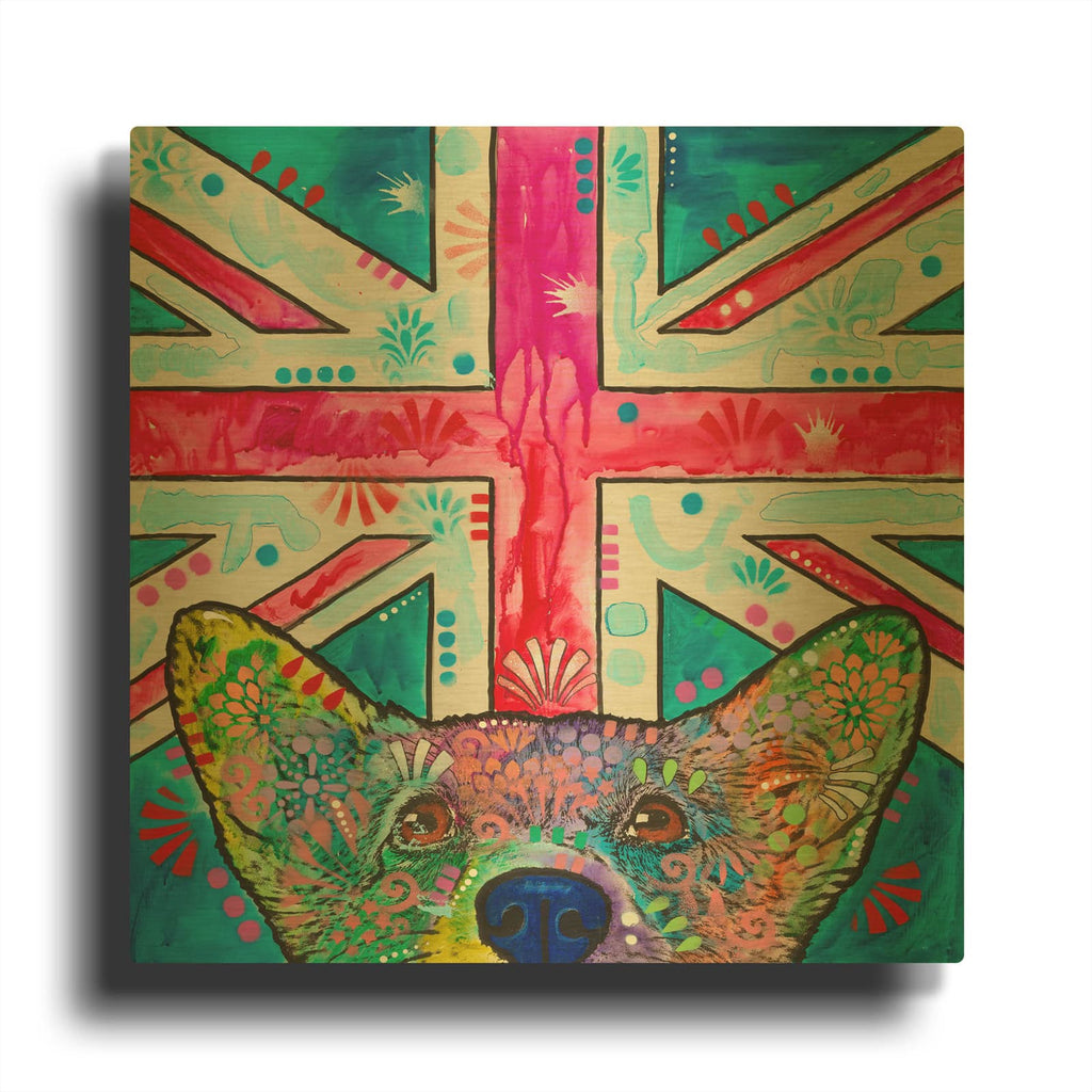 'For Corgi and Country' By Dean Russo Gold Metal Wall Art