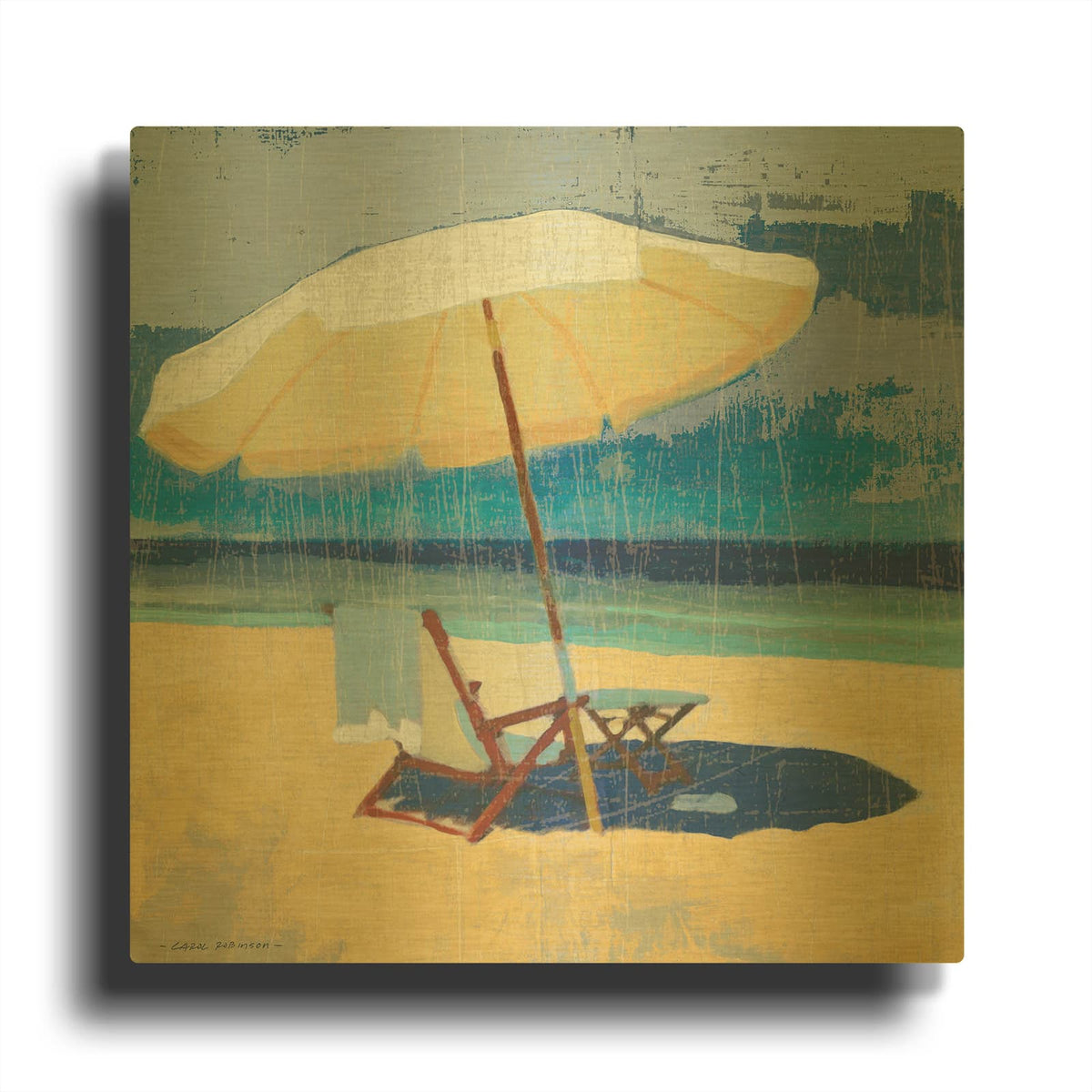 'Seating for I' By Carol Robinson Gold Metal Wall Art