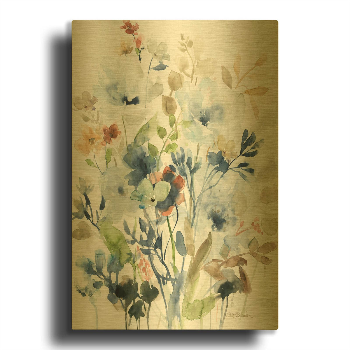 'Holland Spring Mix I' By Carol Robinson Gold Metal Wall Art