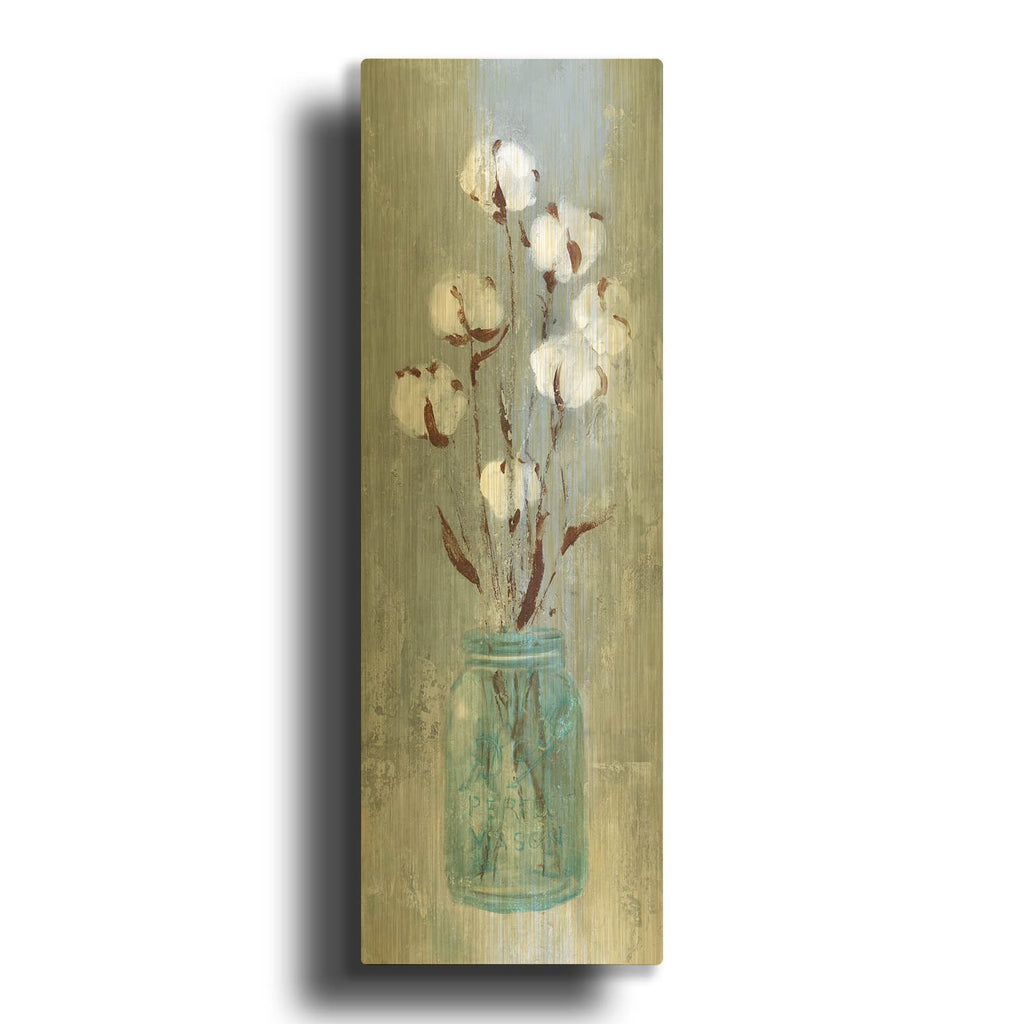 'Stalks of Cotton I' By Carol Robinson Gold Metal Wall Art