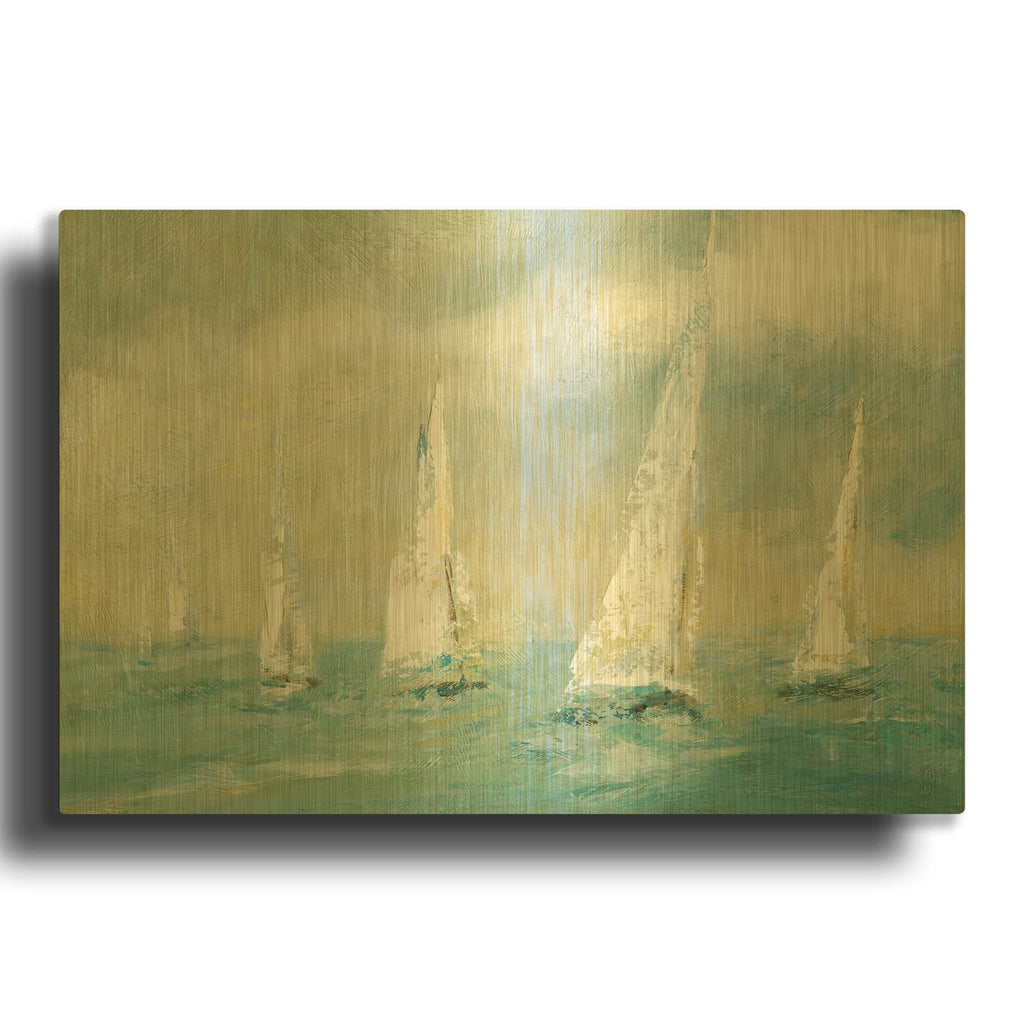 'Ocean Sail' By Carol Robinson Gold Metal Wall Art