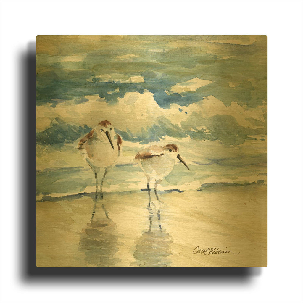 'Beach Birds' By Carol Robinson Gold Metal Wall Art