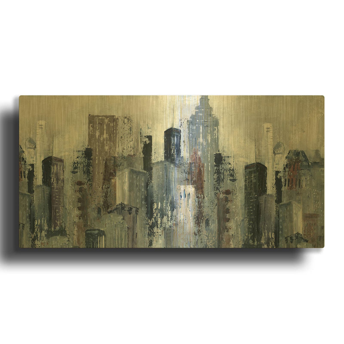 'City Mood' By Carol Robinson Gold Metal Wall Art