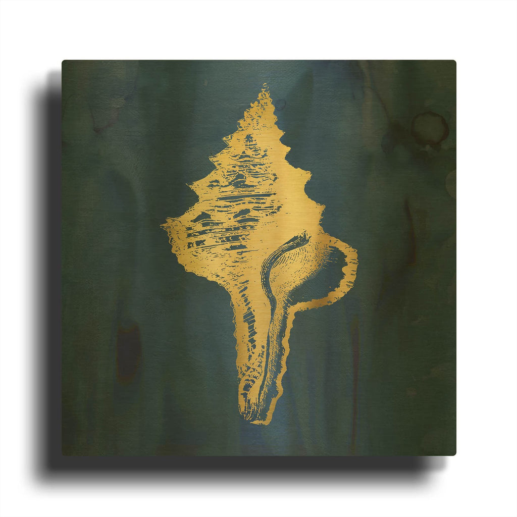 'Indigo Sea Treasure I' By Carol Robinson Gold Metal Wall Art