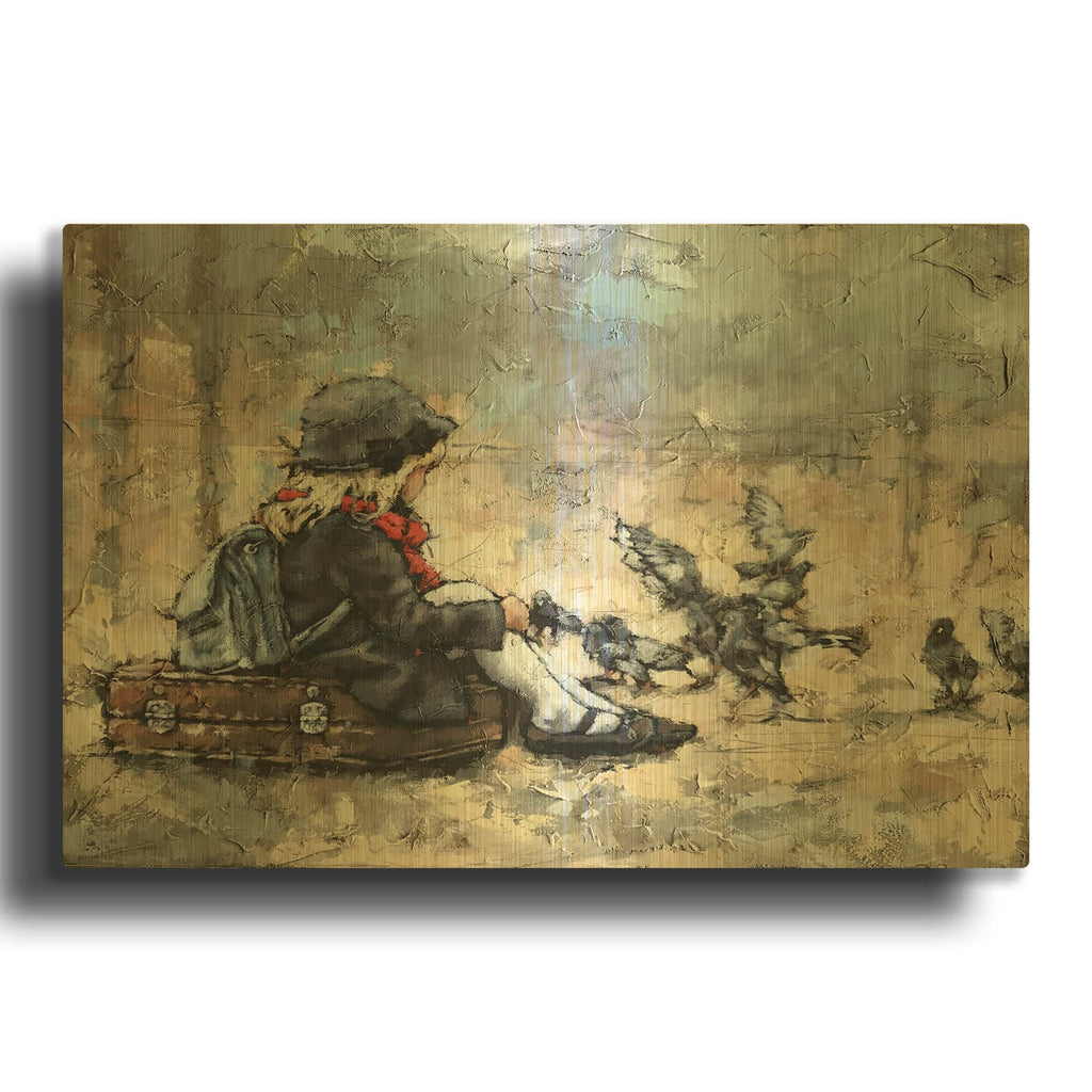 'Waiting for the Train' By Alexander Gunin Gold Metal Wall Art