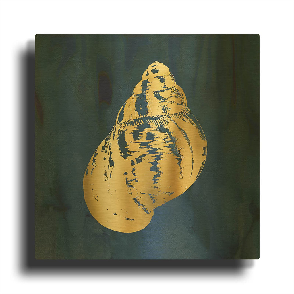 'Indigo Sea Treasure VI' By Carol Robinson Gold Metal Wall Art