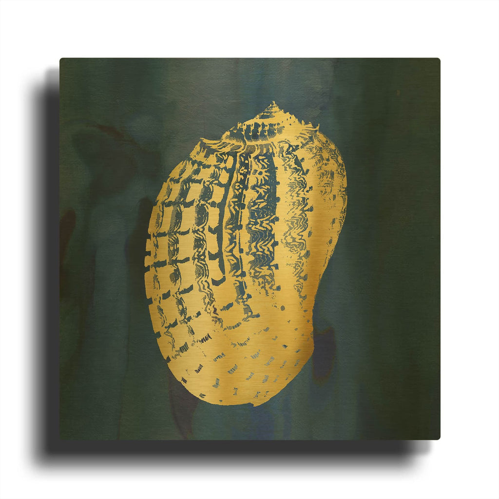 'Indigo Sea Treasure VII' By Carol Robinson Gold Metal Wall Art