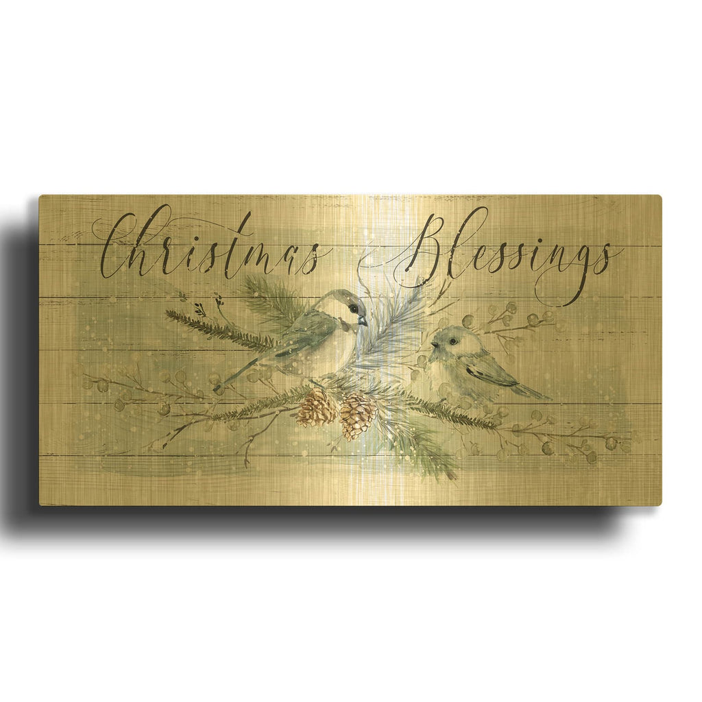 'Christmas Blessings' By Carol Robinson Gold Metal Wall Art