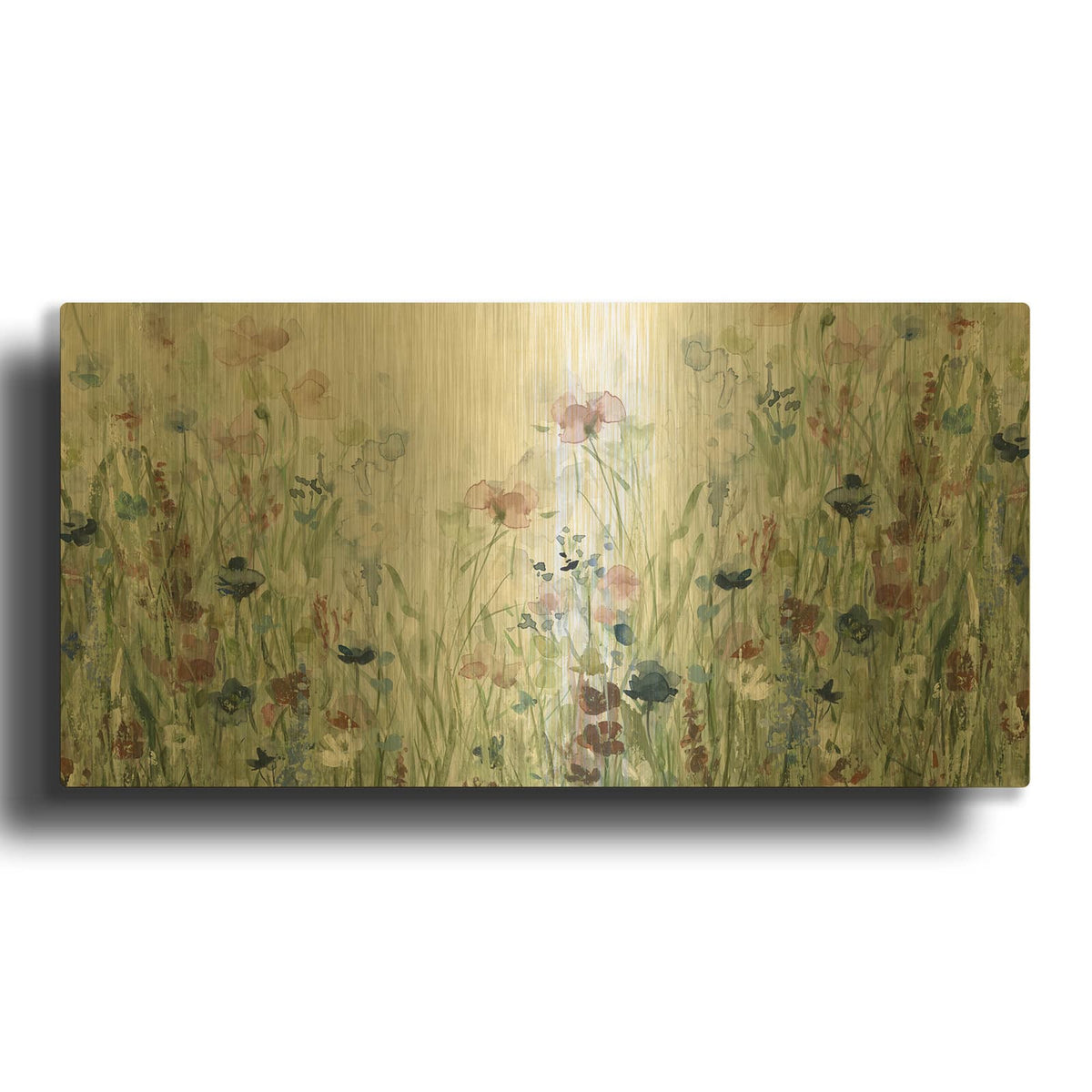 'Wildflower Fields' By Carol Robinson Gold Metal Wall Art