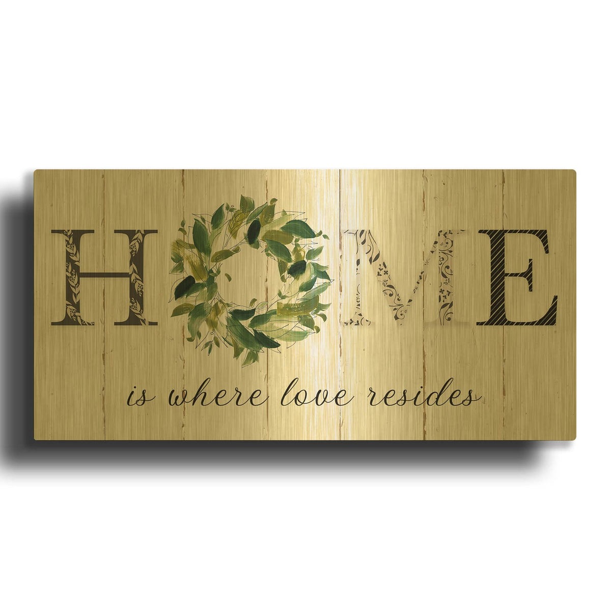 'Love Resides' By Carol Robinson Gold Metal Wall Art