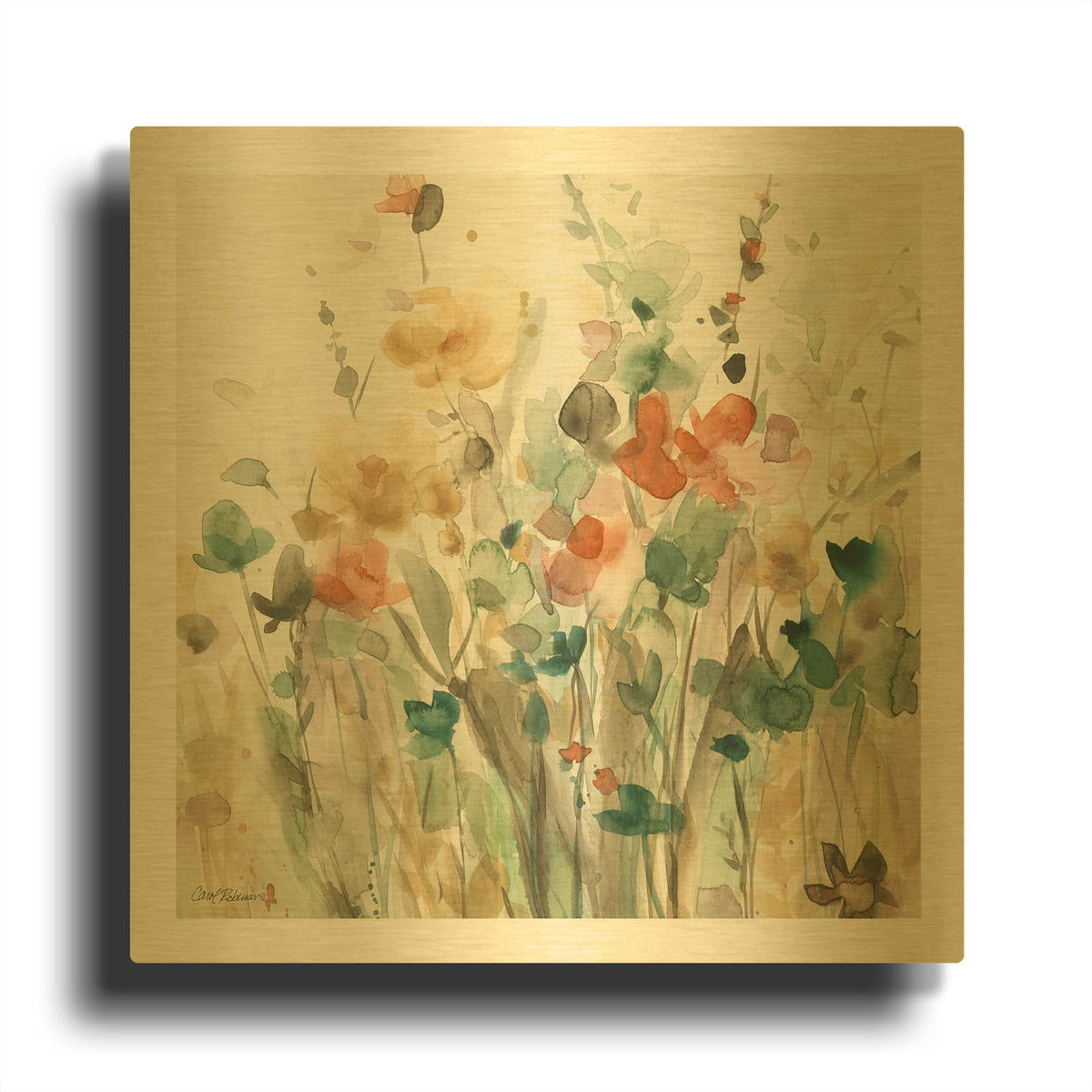 'In Full Bloom' By Carol Robinson Gold Metal Wall Art