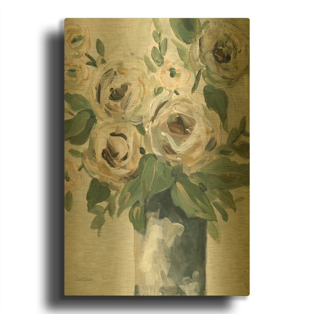 'Floral Depth' By Carol Robinson Gold Metal Wall Art