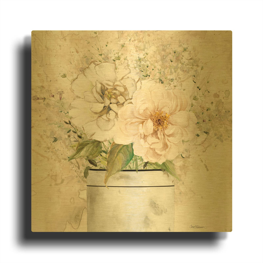 'Charming Bouquet II' By Carol Robinson Gold Metal Wall Art