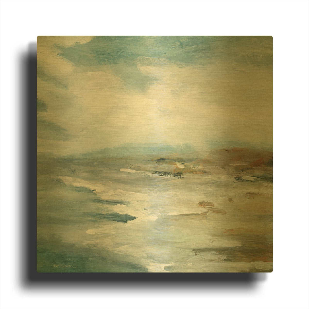 'Highlighted Breakers' By Carol Robinson Gold Metal Wall Art