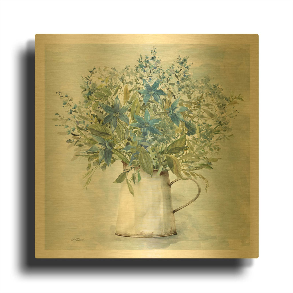 'Arrayed in Blue II' By Carol Robinson Gold Metal Wall Art