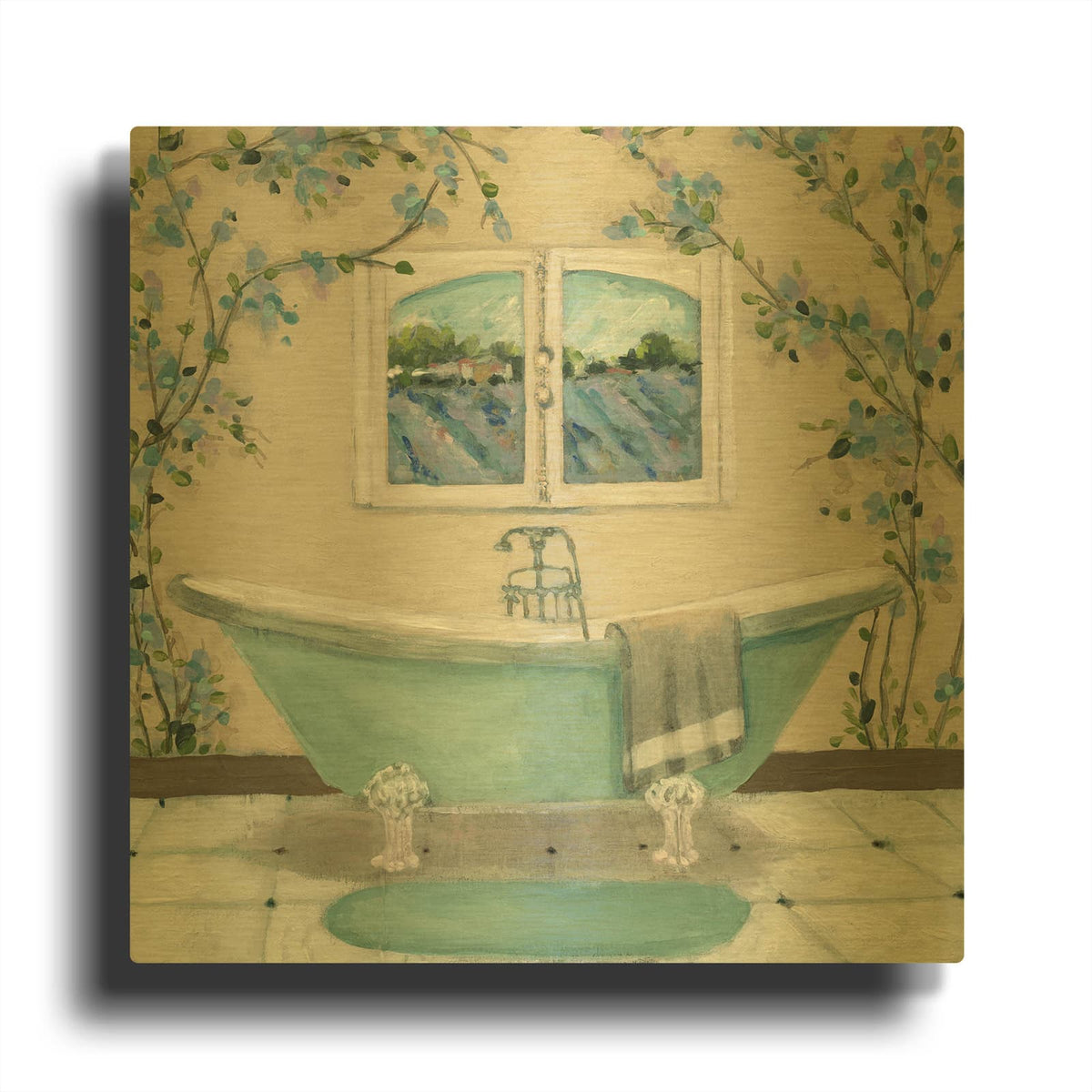 'Tuscany Bath I' By Carol Robinson Gold Metal Wall Art