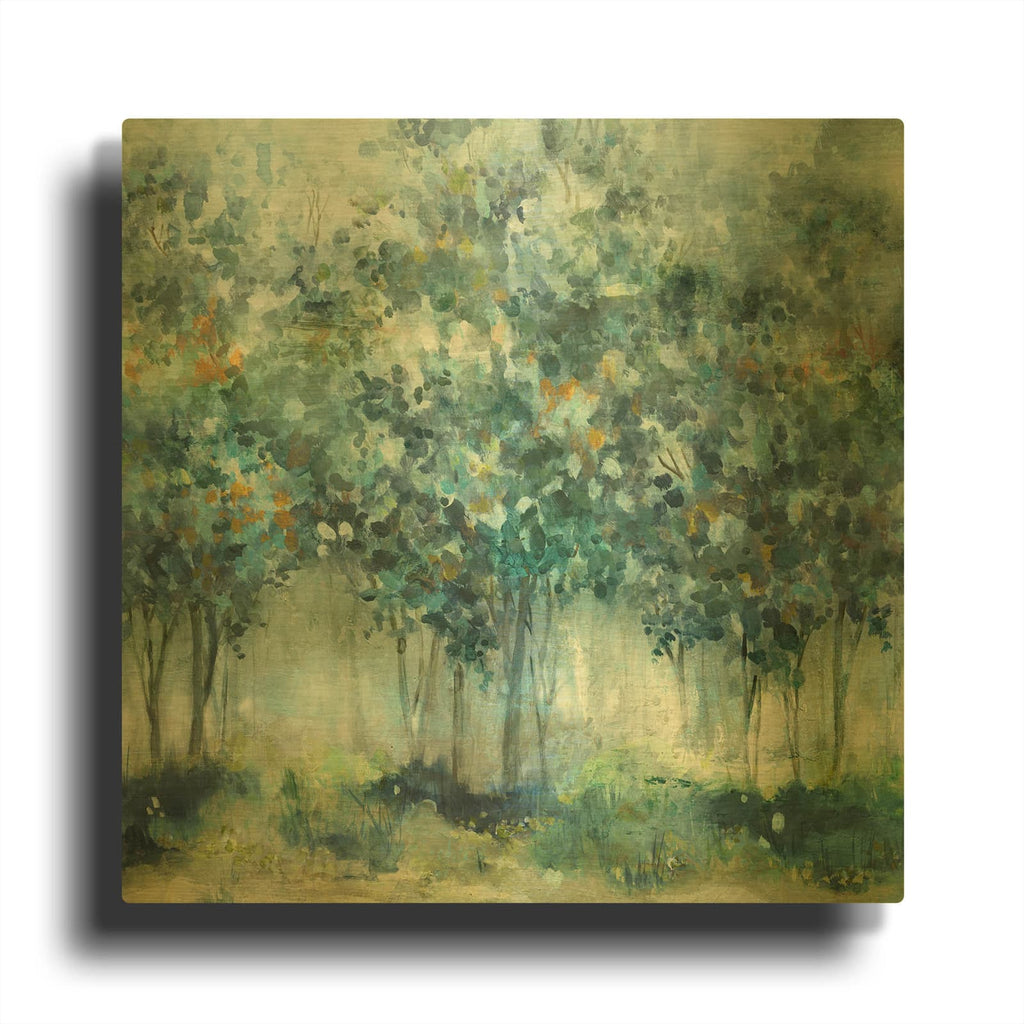 'Treetop Mist' By Carol Robinson Gold Metal Wall Art
