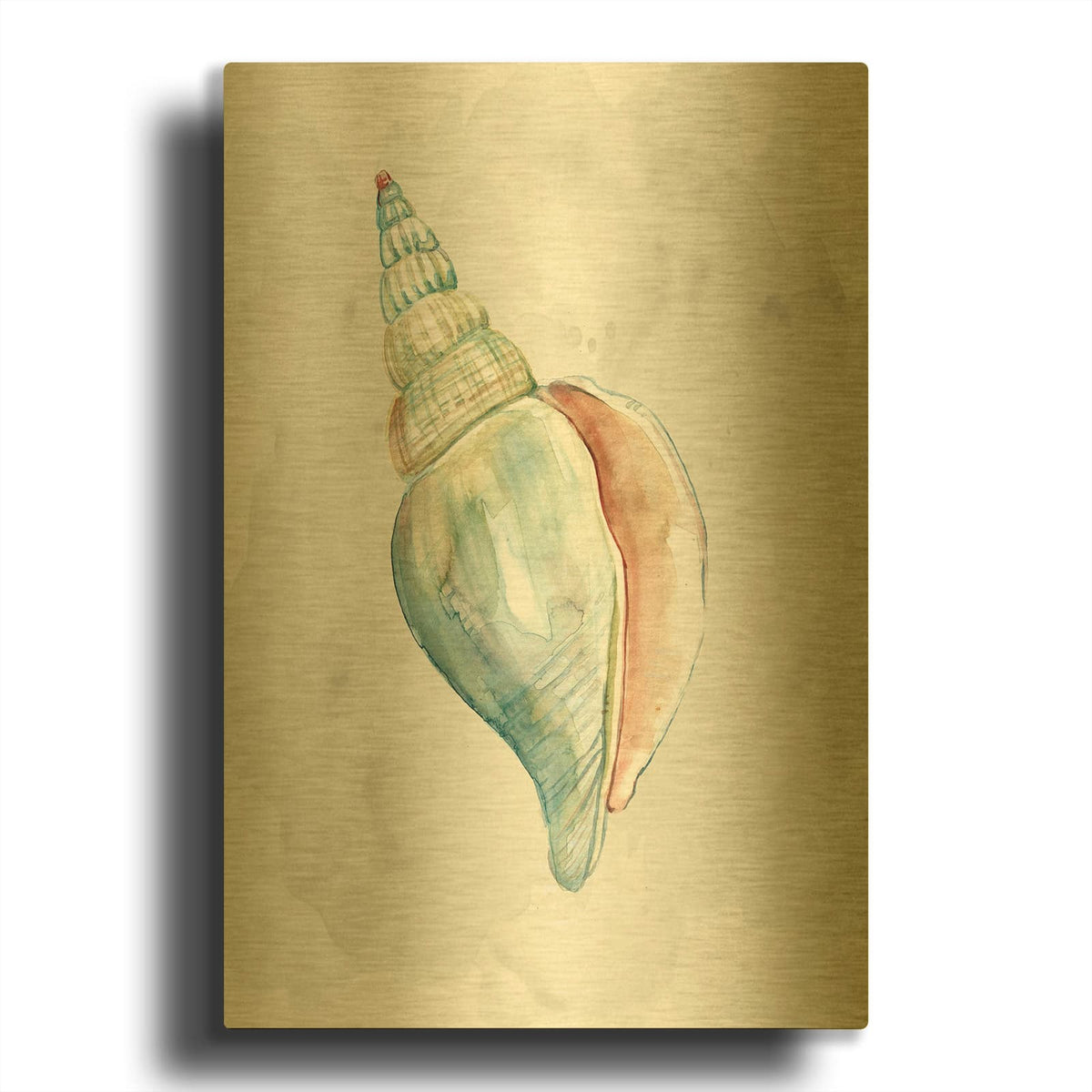 'Pastel Shell II' By Carol Robinson Gold Metal Wall Art