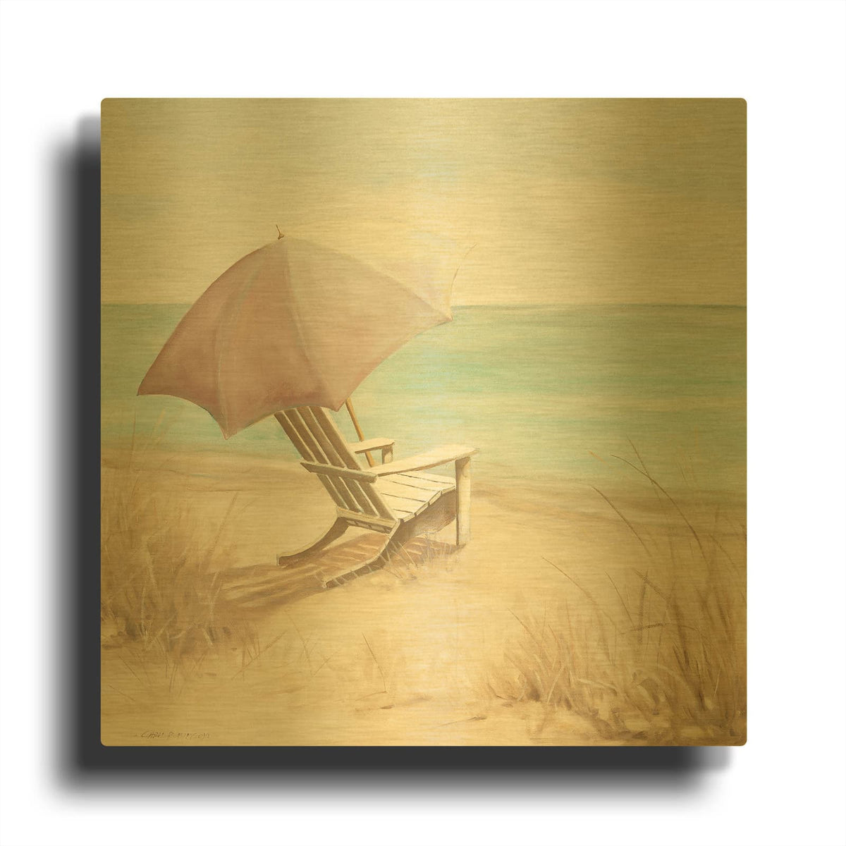 'Vintage Vacation I' By Carol Robinson Gold Metal Wall Art