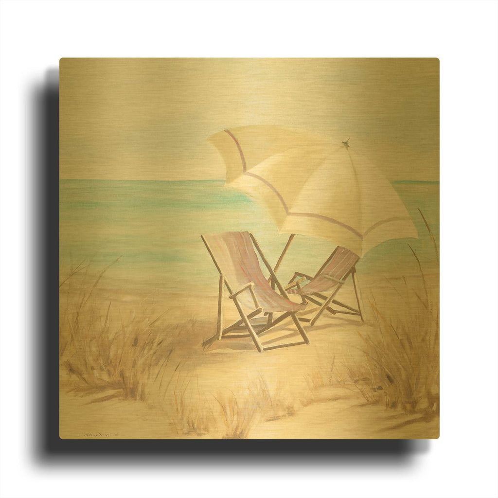 'Vintage Vacation II' By Carol Robinson Gold Metal Wall Art