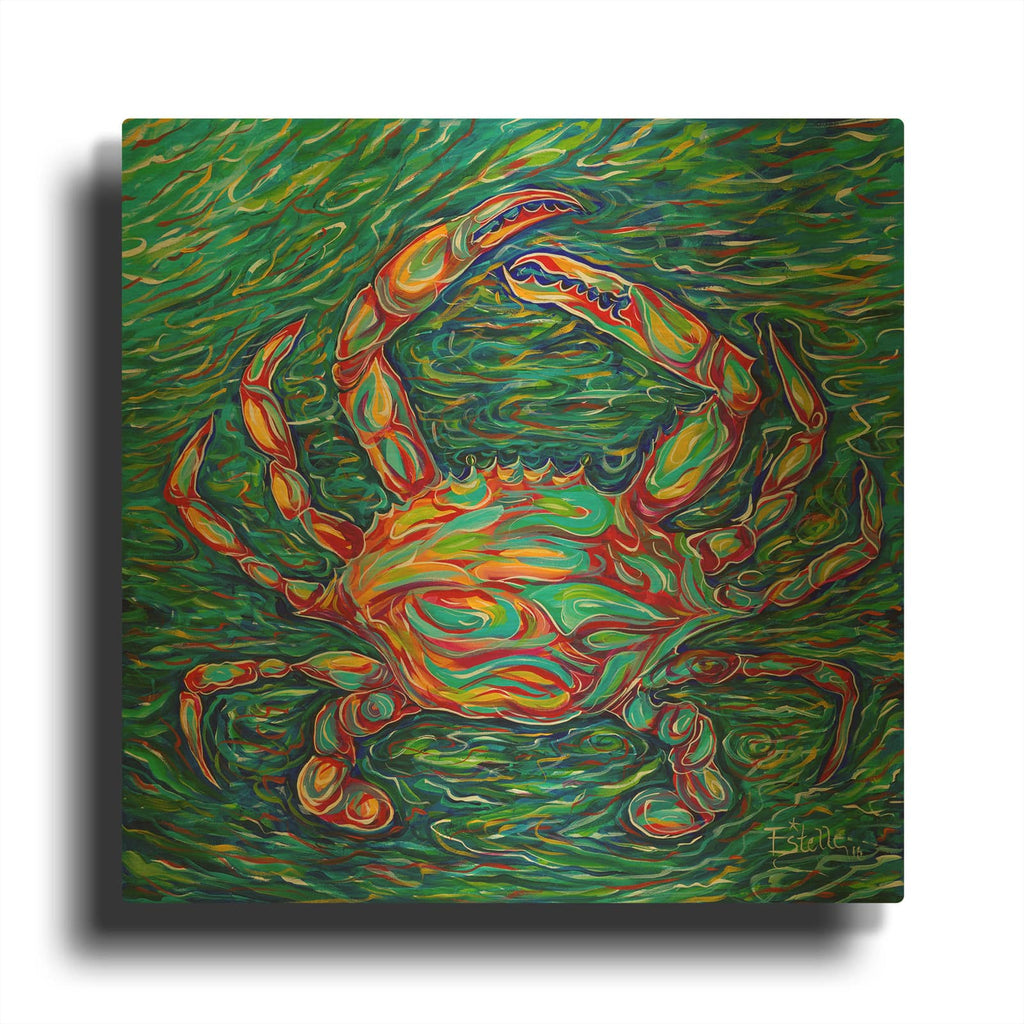 'Crab' By Estelle Grengs Gold Metal Wall Art