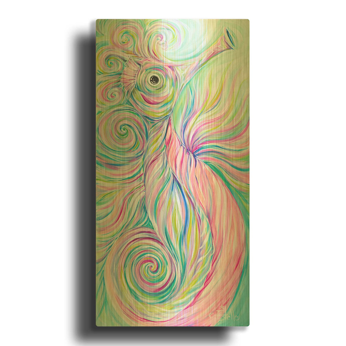 'Swirly Seahorse' By Estelle Grengs Gold Metal Wall Art