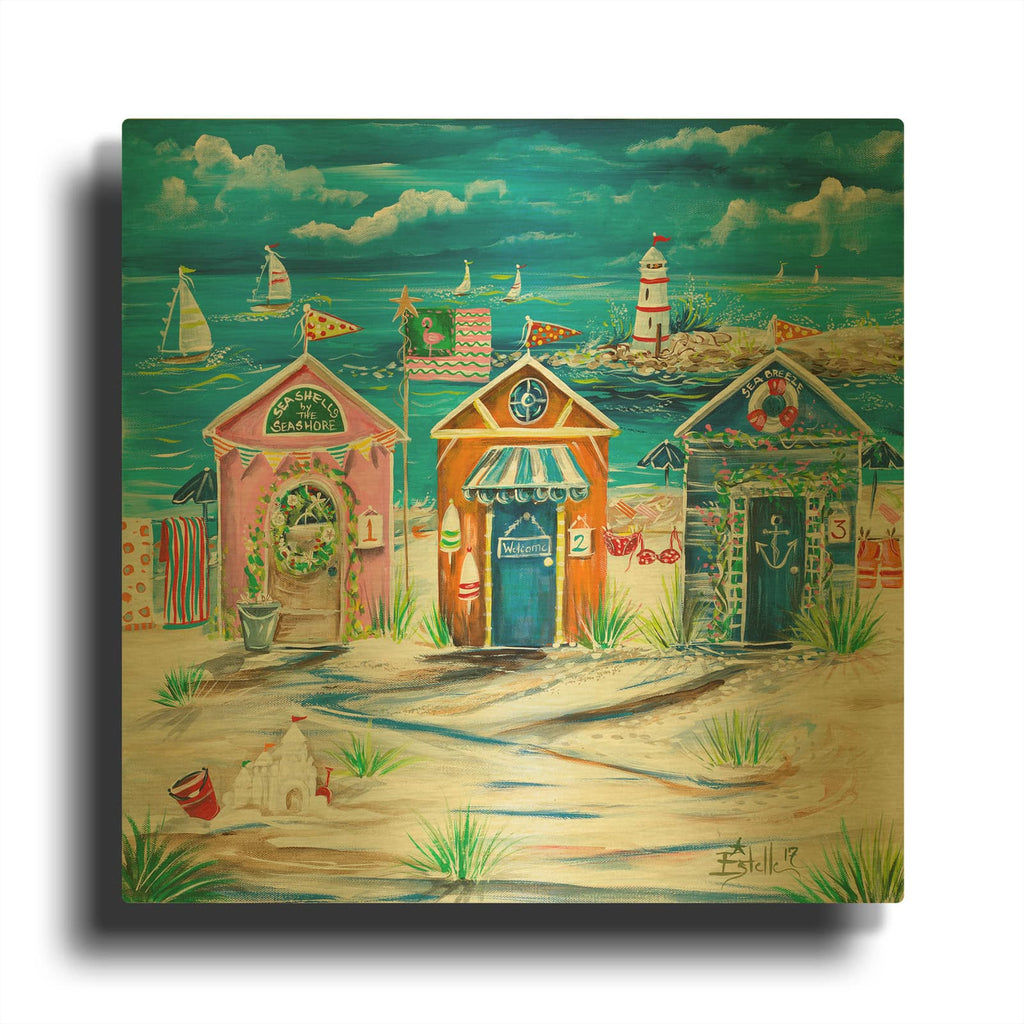'Changing Booths' By Estelle Grengs Gold Metal Wall Art