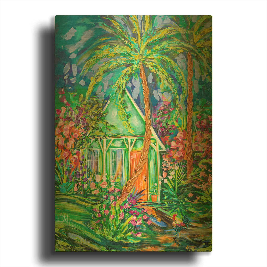 'Conch House' By Estelle Grengs Gold Metal Wall Art