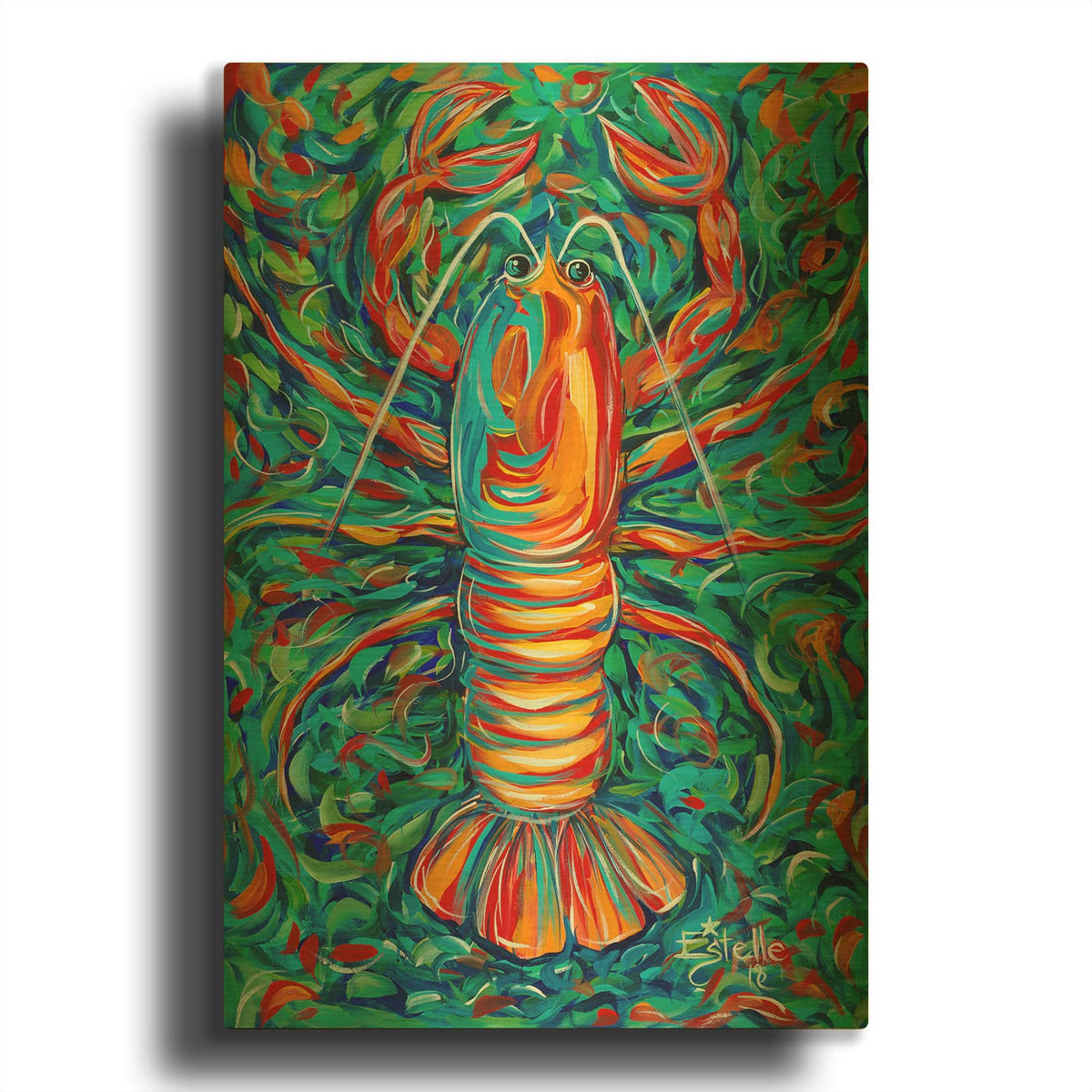 'Lobster' By Estelle Grengs Gold Metal Wall Art