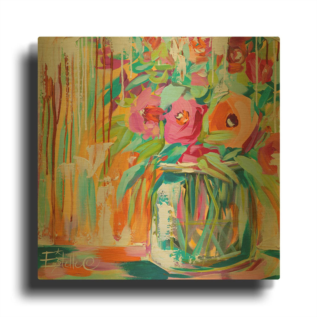 'Potpourri' By Estelle Grengs Gold Metal Wall Art