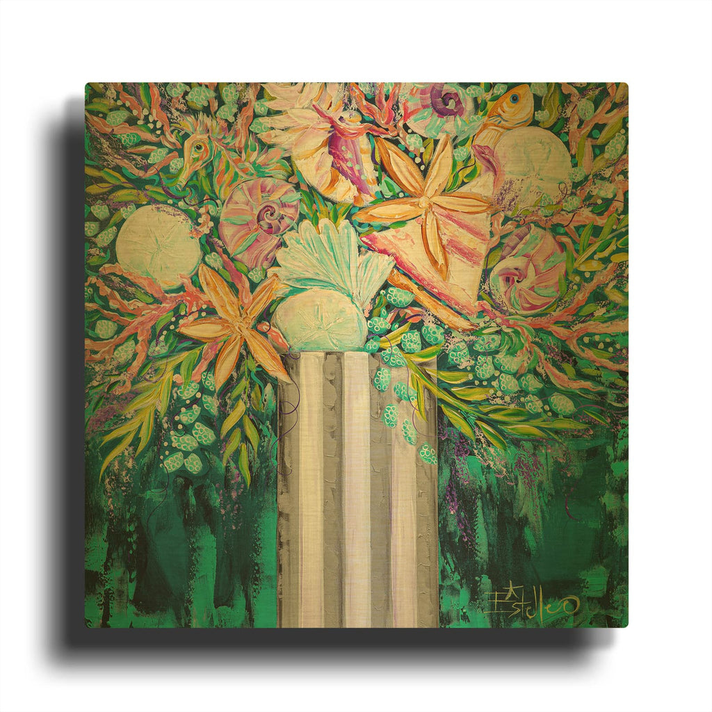 'Coastal Bouquet' By Estelle Grengs Gold Metal Wall Art