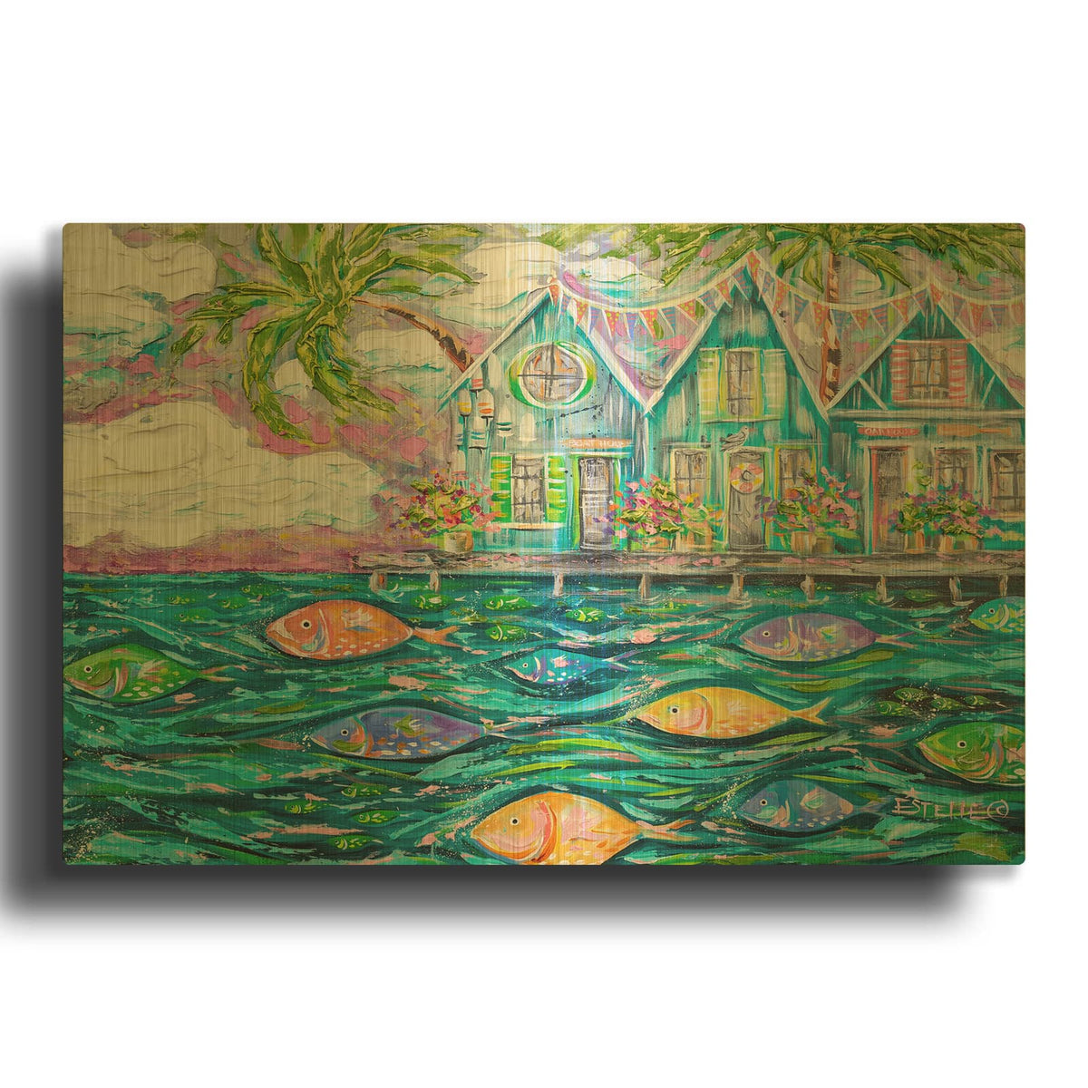 'Dock Of The Bay' By Estelle Grengs Gold Metal Wall Art