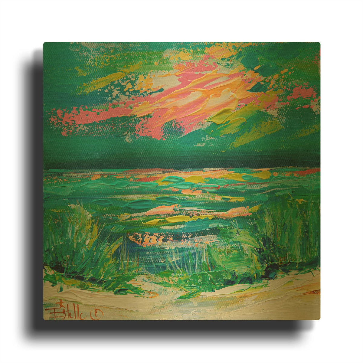 'Colorful Coast' By Estelle Grengs Gold Metal Wall Art