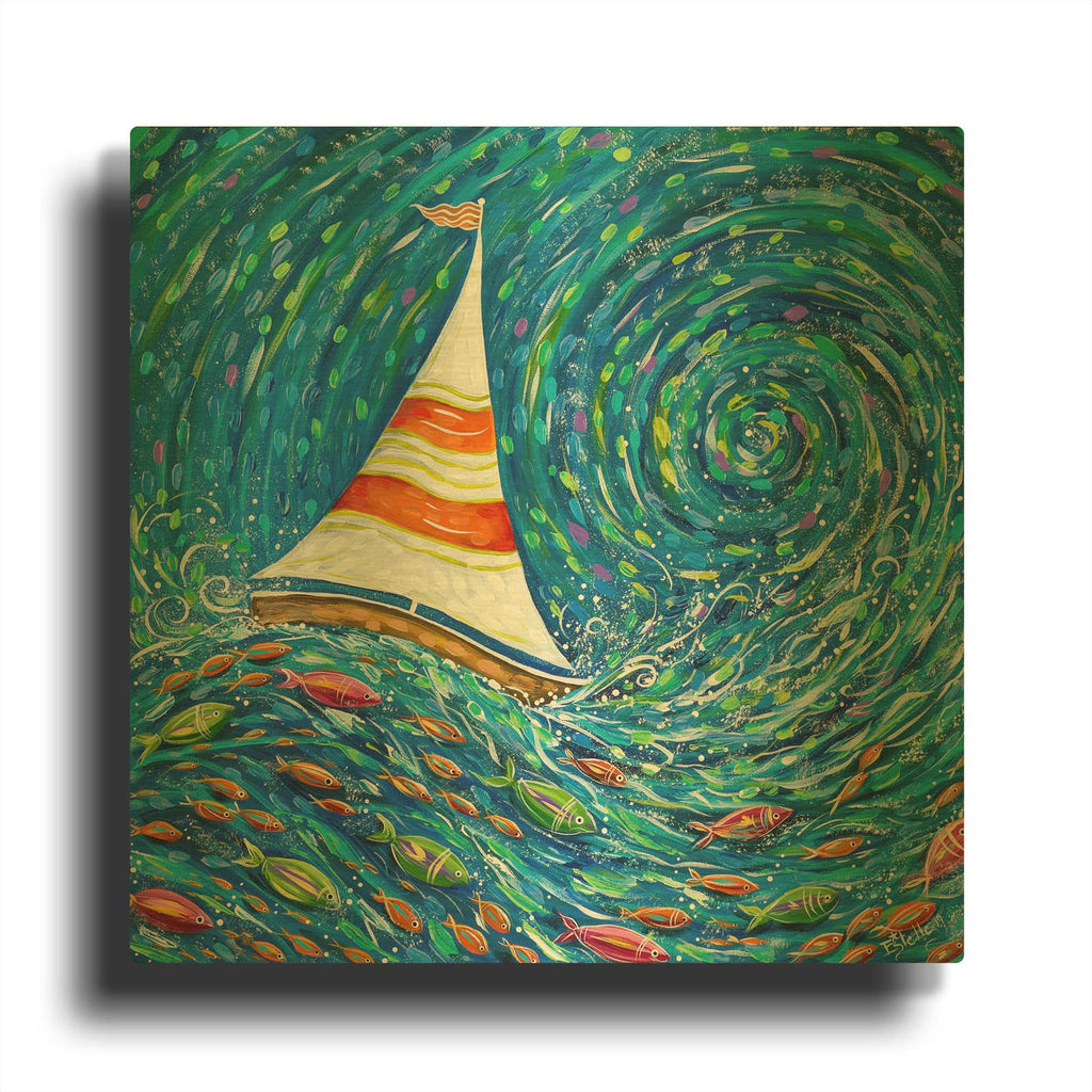'Set Sail' By Estelle Grengs Gold Metal Wall Art