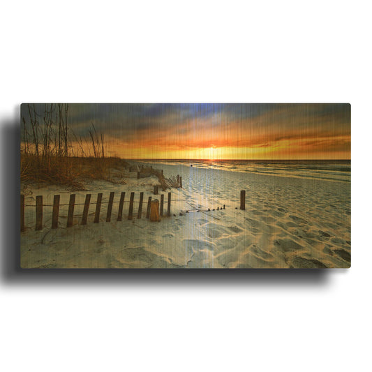 'Burning Sunrise Print Sunset Landscape' By Ezra Tanner Gold Metal Wall Art