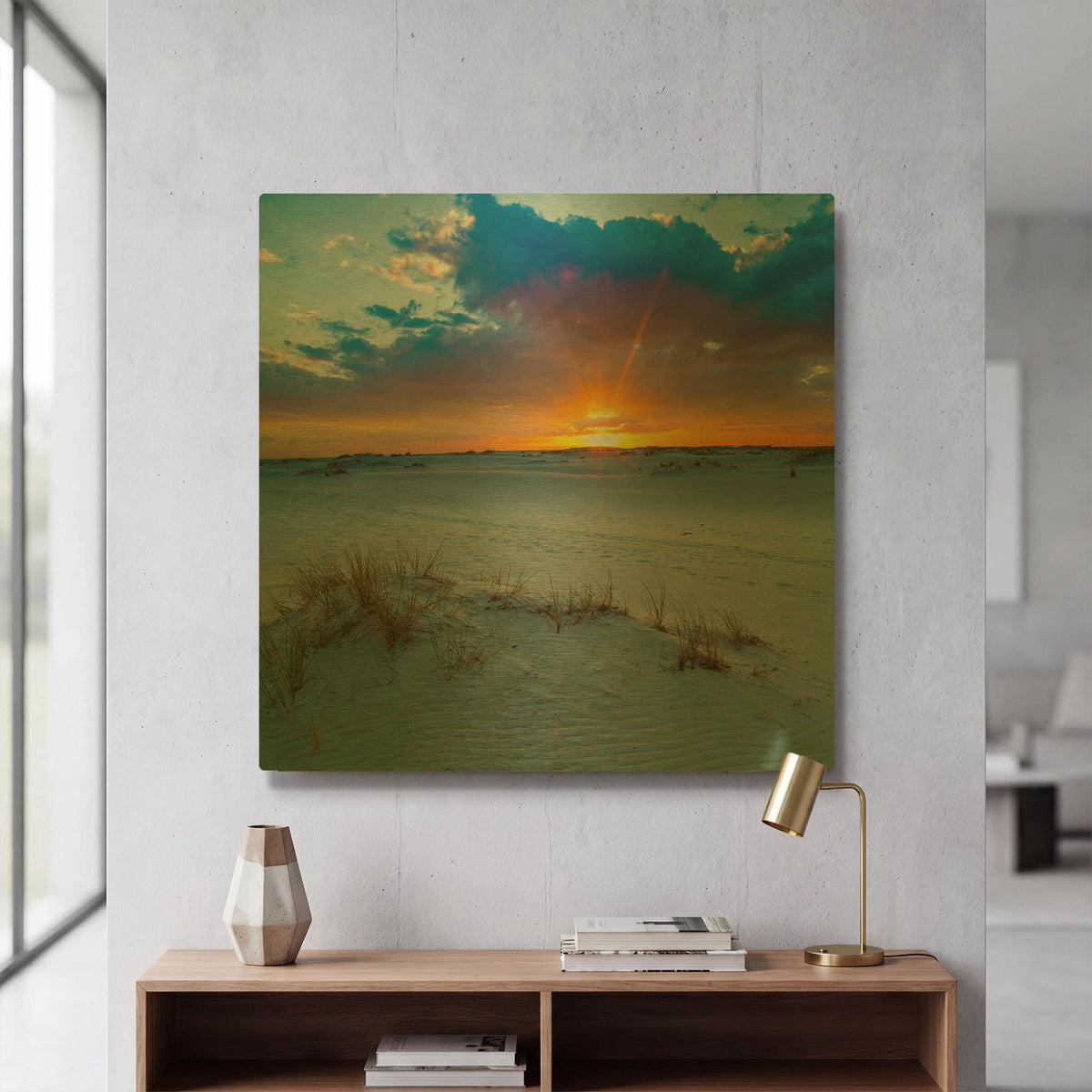 'Sun Burst Breaking Cloud' By Ezra Tanner Gold Metal Wall Art