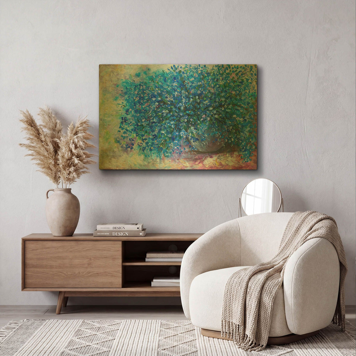 'Forget Me Nots I' By Lena Owens Gold Metal Wall Art