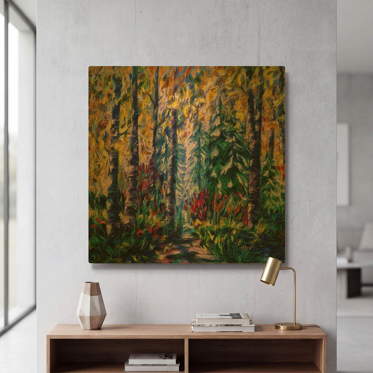'Deep in the Woods' By Lena Owens Gold Metal Wall Art