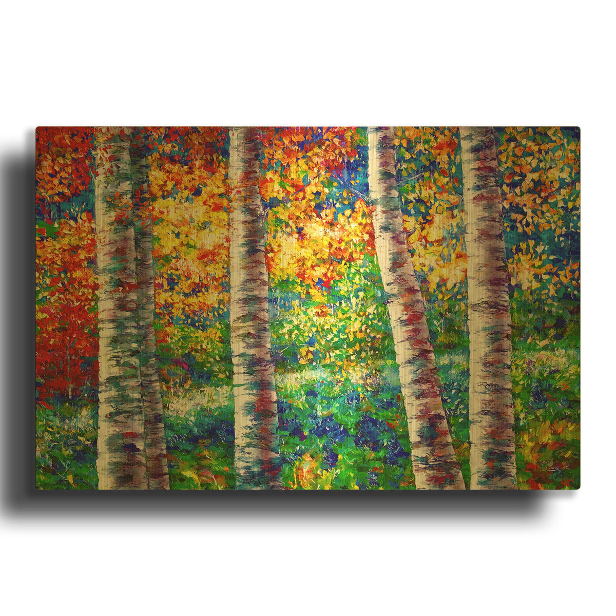 'Midsummer Dreams of Aspen Trees' By Lena Owens Gold Metal Wall Art