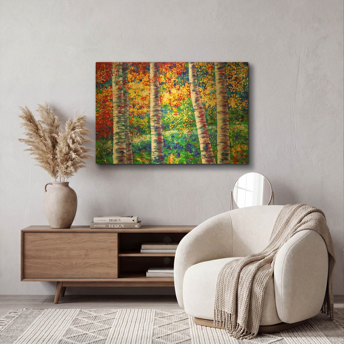 'Midsummer Dreams of Aspen Trees' By Lena Owens Gold Metal Wall Art