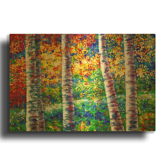 'Midsummer Dreams of Aspen Trees' By Lena Owens Gold Metal Wall Art