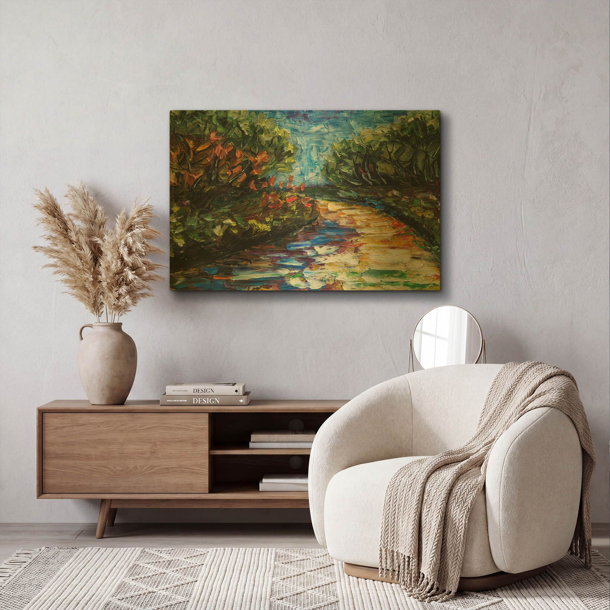 'Palette Knife Landscape' By Lena Owens Gold Metal Wall Art