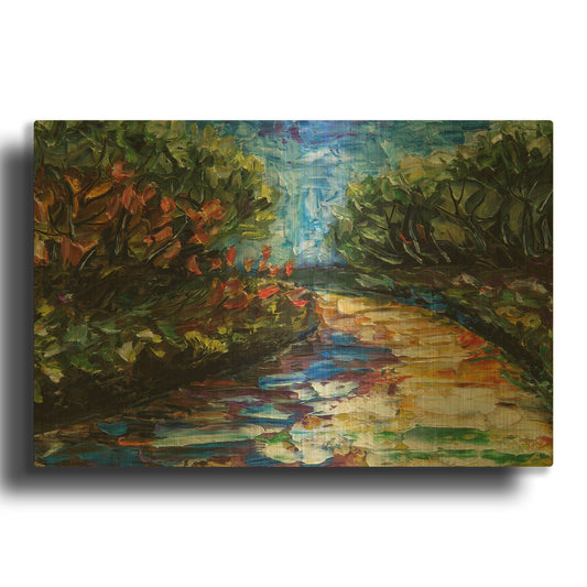 'Palette Knife Landscape' By Lena Owens Gold Metal Wall Art