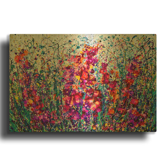 'The Breath of Summer Abstract' By Lena Owens Gold Metal Wall Art